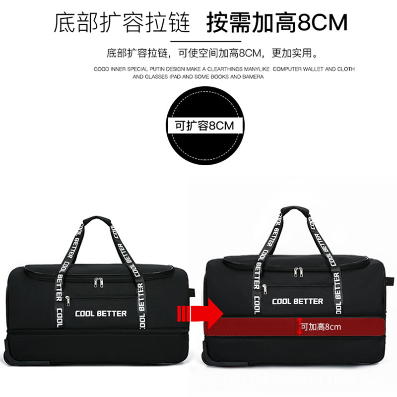 Large Capacity Tie Rod Bag Men - Foldable Rolling Luggage Bag review and price