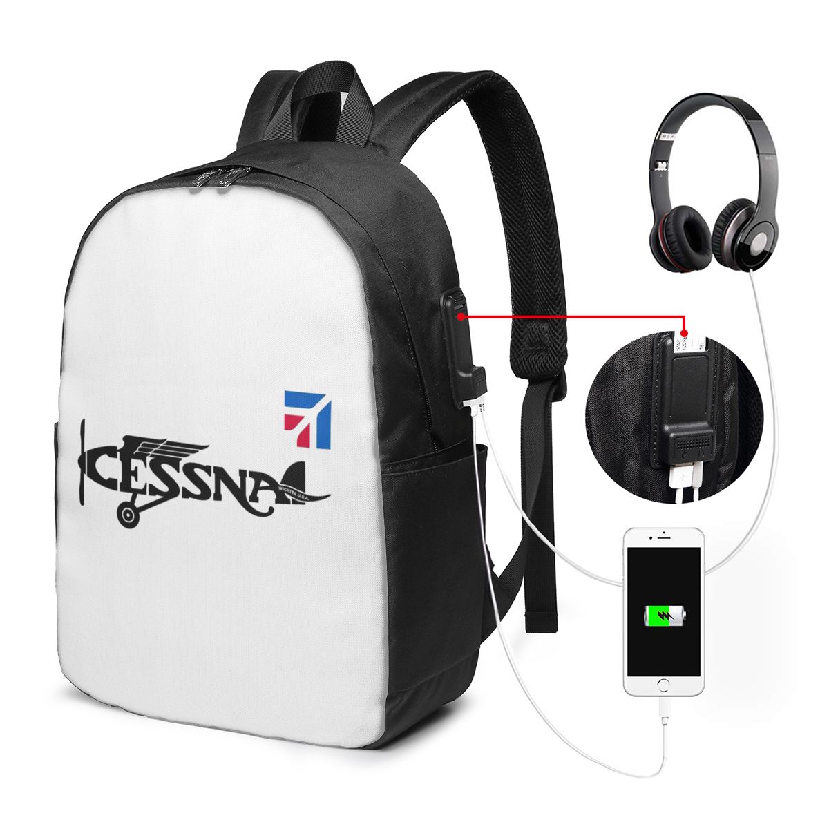 Cessna Logo Backpack Travel No - Backpacks review and price