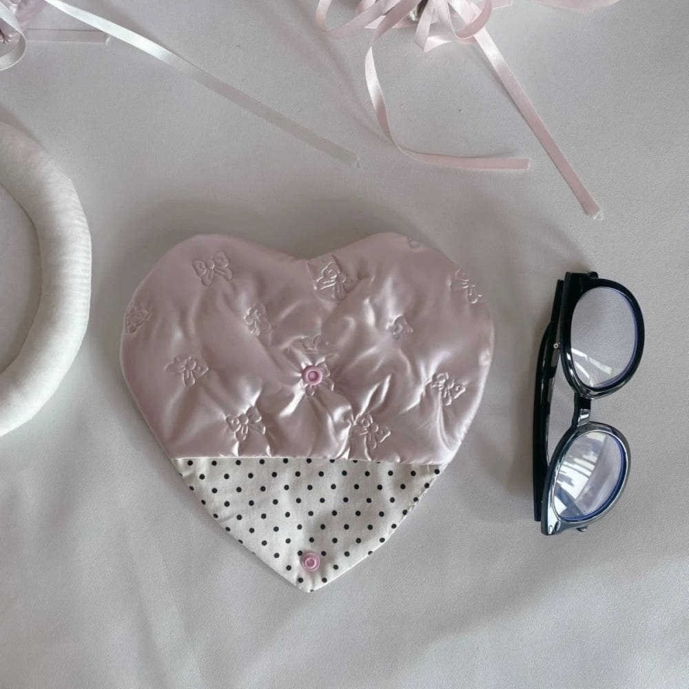 New Bow Embossed Glasses Bag P - Cosmetic Bags review and price