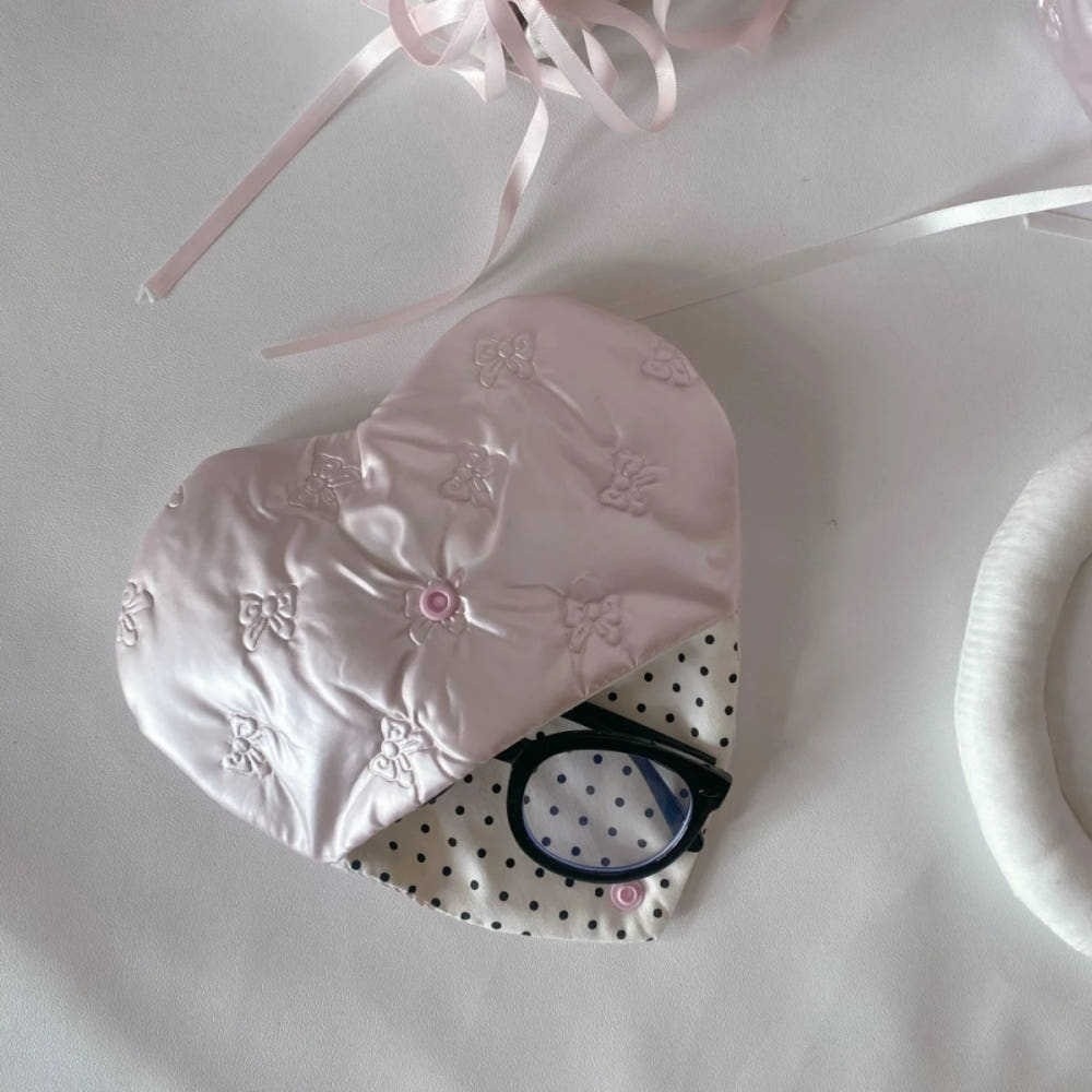New Bow Embossed Glasses Bag P - Cosmetic Bags review and price
