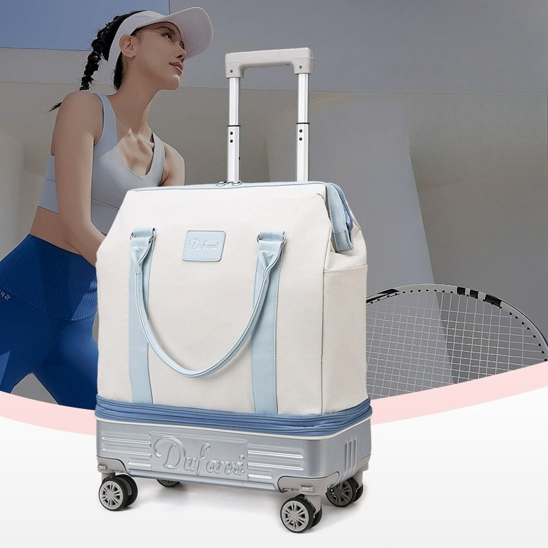 Wheeled Duffel Bag with Telesc - Foldable Rolling Luggage Bag review and price