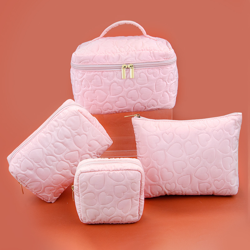 Ultrasonic heart-shaped quilte - Cosmetic Bags review and price