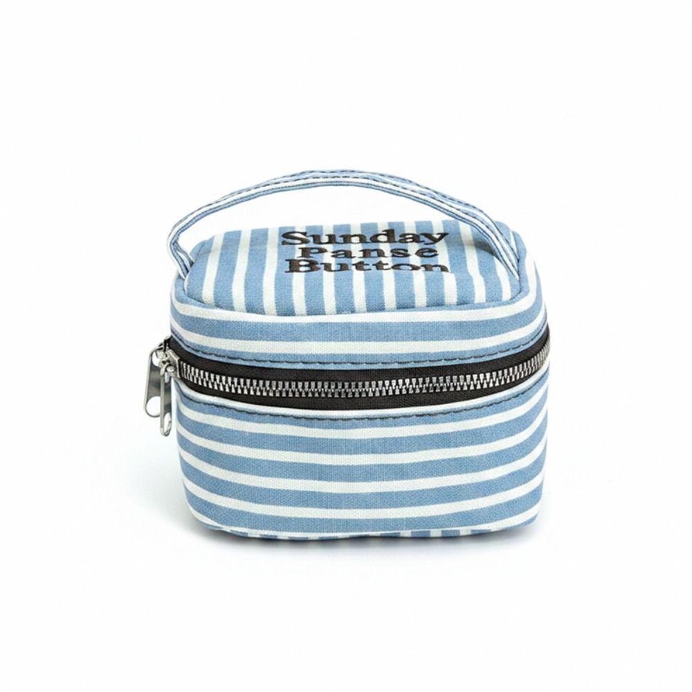 Portable Blue White Striped Sq - Cosmetic Bags review and price