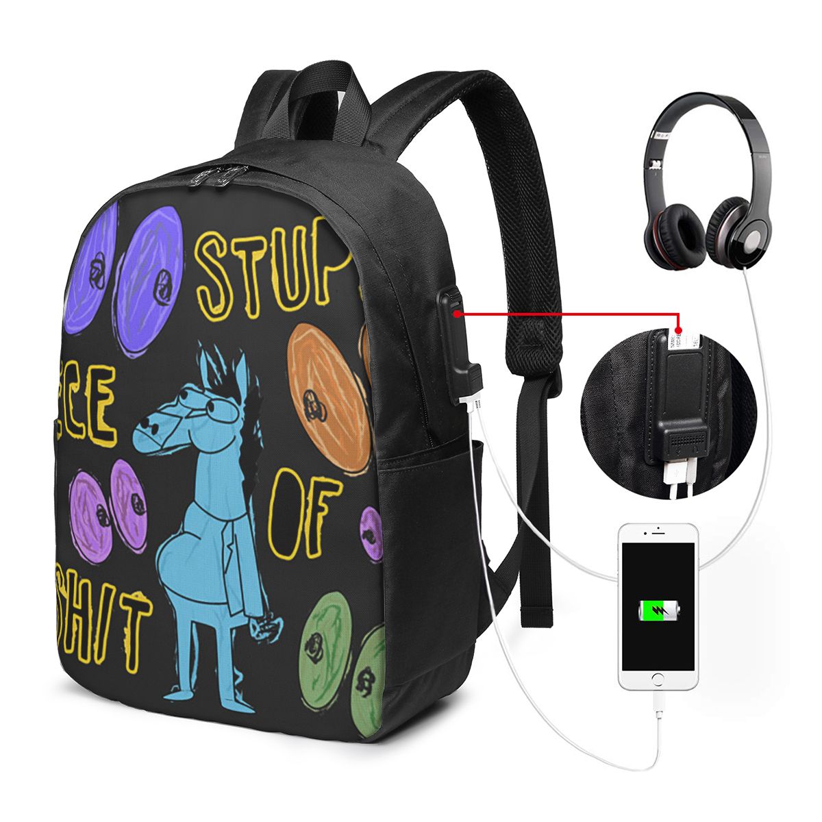 Cartoon Bojack Horseman Stupid - Backpacks review and price